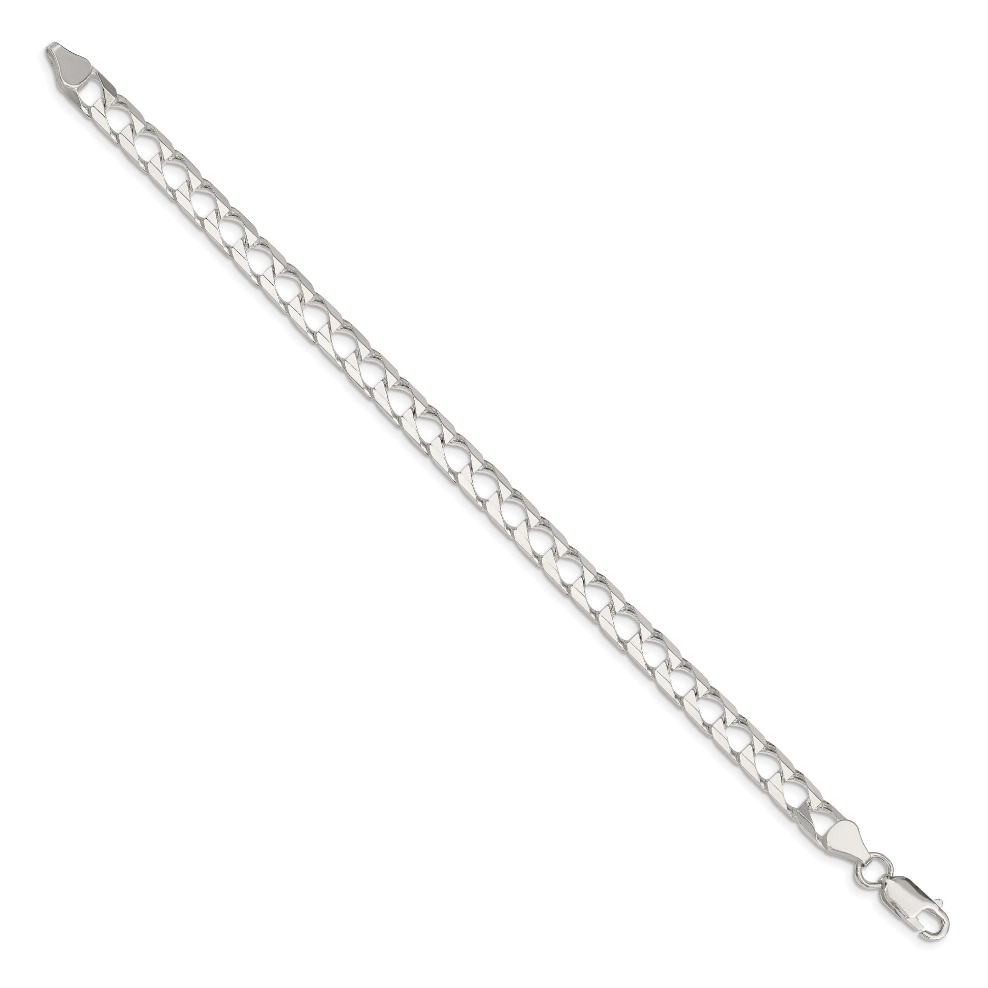 Sterling Silver 6.25mm D/C Square Curb Chain