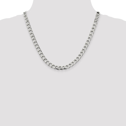 Sterling Silver 7.2mm D/C Square Curb Chain