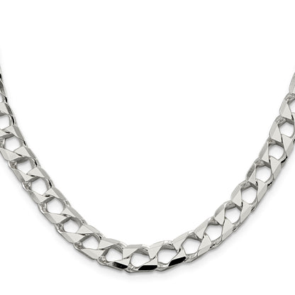 Sterling Silver 8.6mm D/C Square Curb Chain