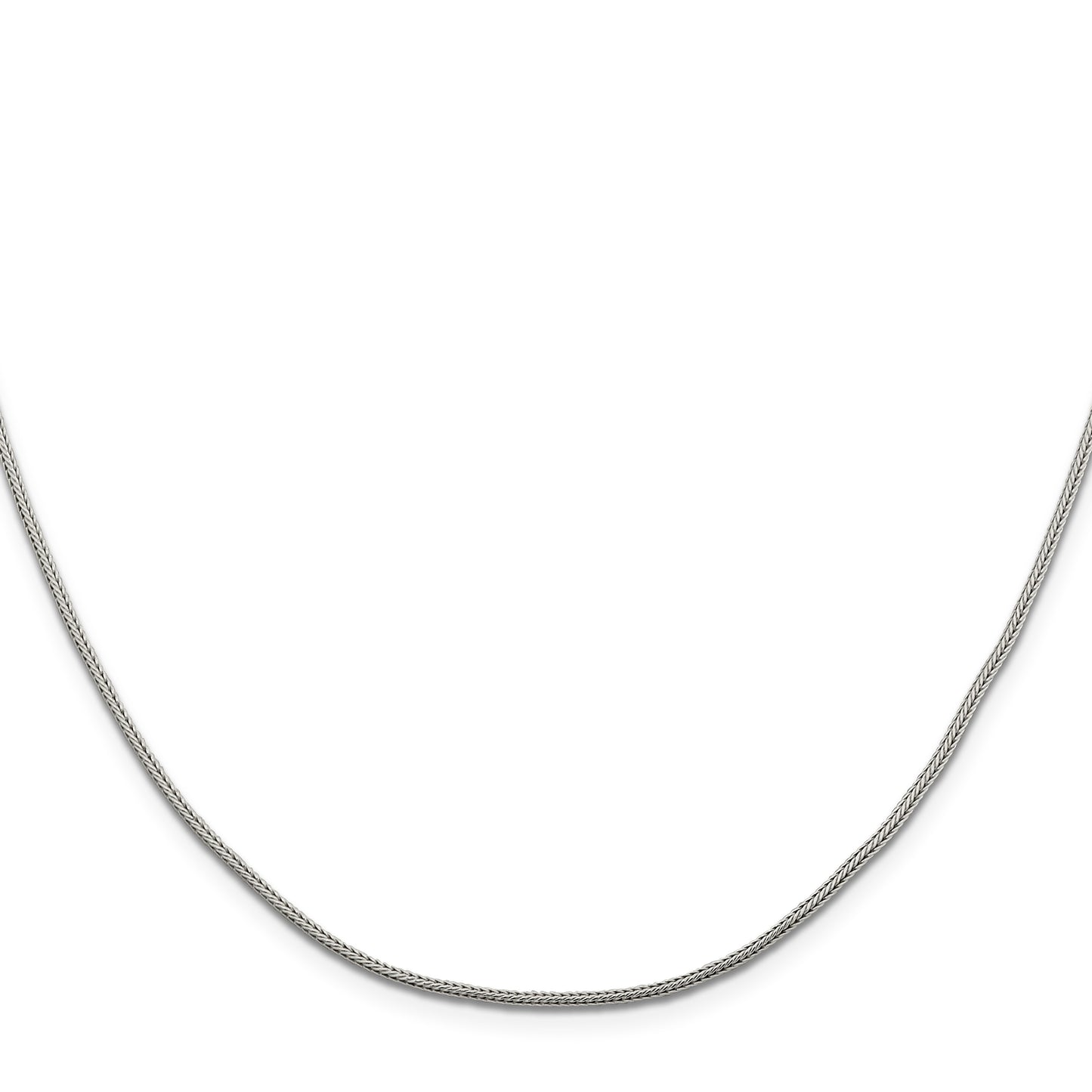Sterling Silver 1.25mm Diamond-cut Round Franco Chain w/2in ext.