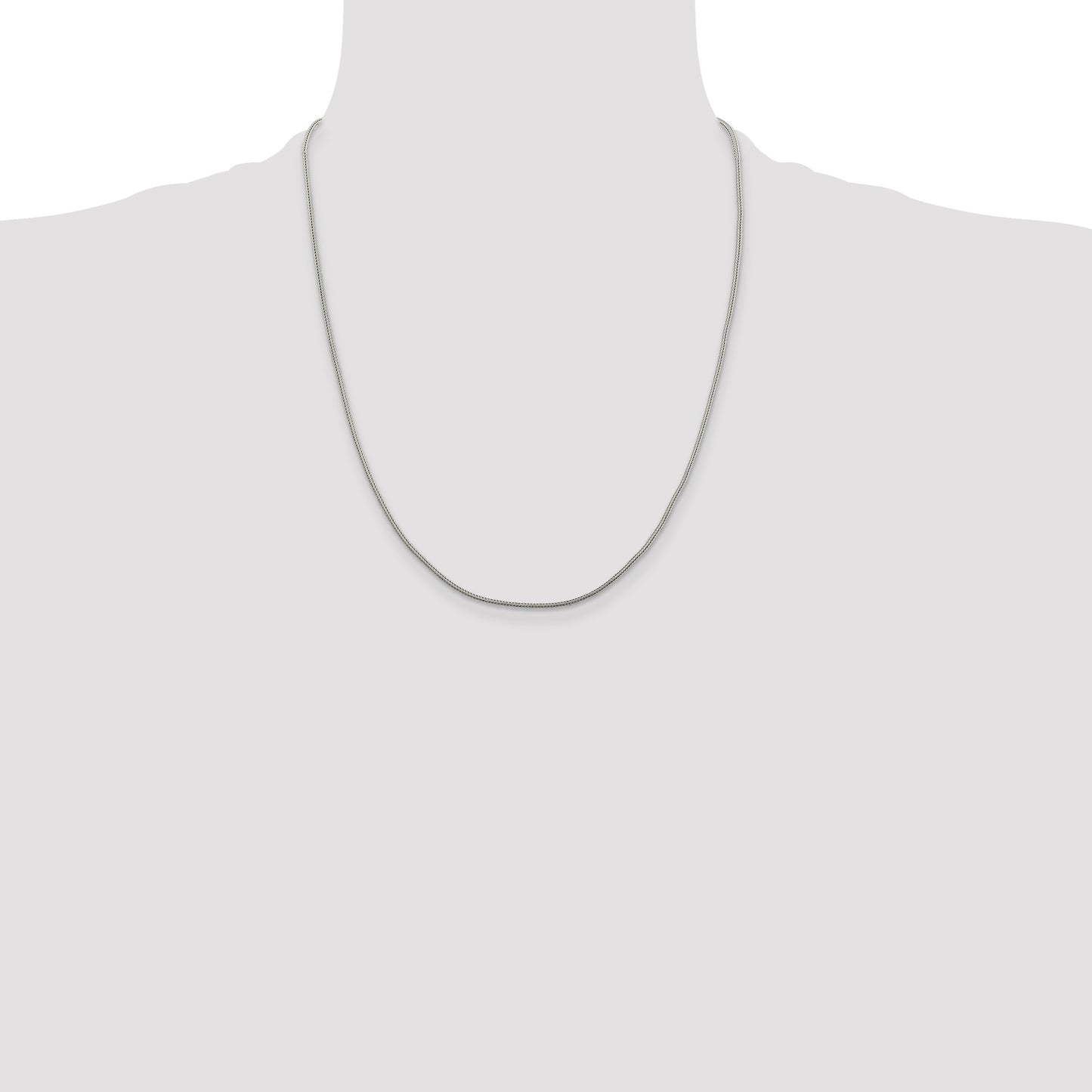 Sterling Silver 1.25mm Diamond-cut Round Franco Chain w/4in ext.