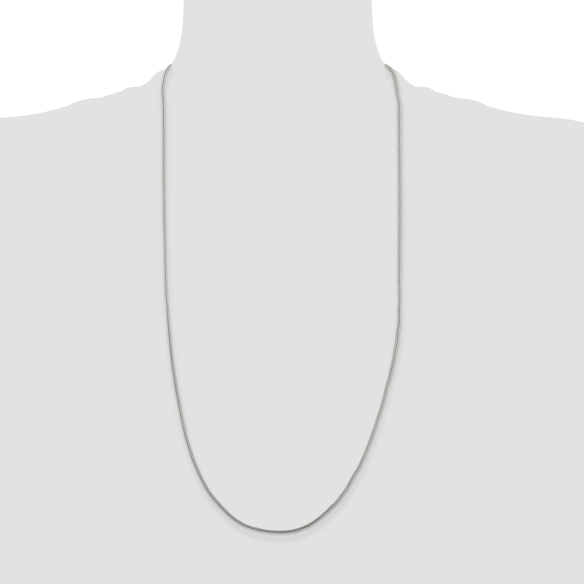 Sterling Silver 1.25mm Diamond-cut Round Franco Chain