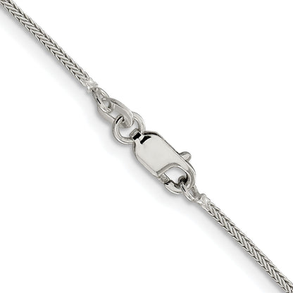 Sterling Silver Rhodium-plated 1.25mm Diamond-cut Round Franco Chain