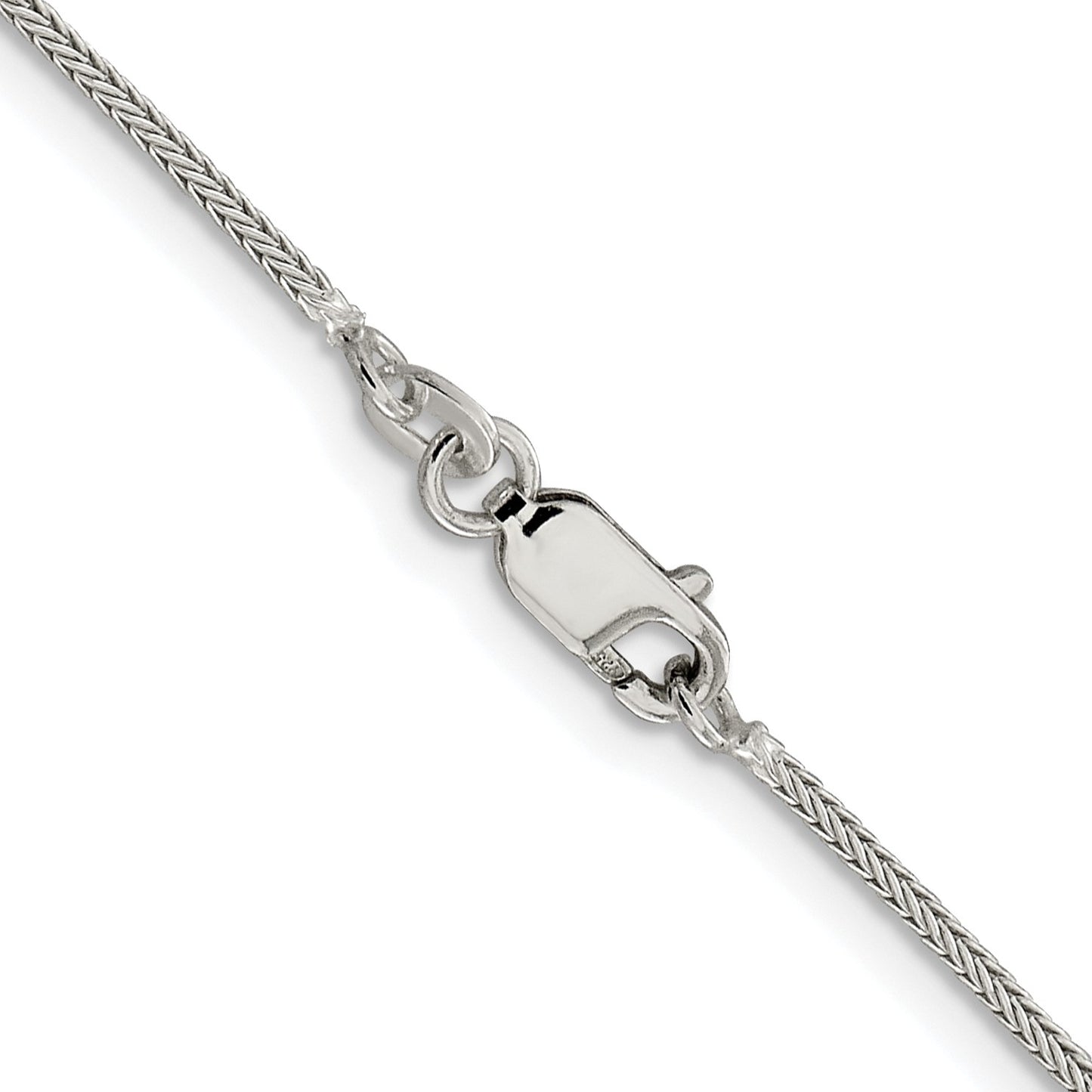 Sterling Silver Rhodium-plated 1.25mm Diamond-cut Round Franco Chain
