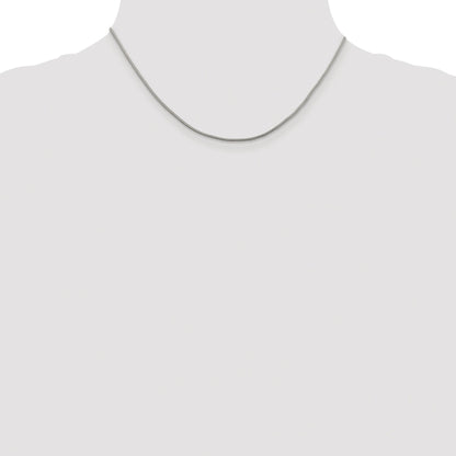 Sterling Silver Rhodium-plated 1.25mm Diamond-cut Round Franco Chain