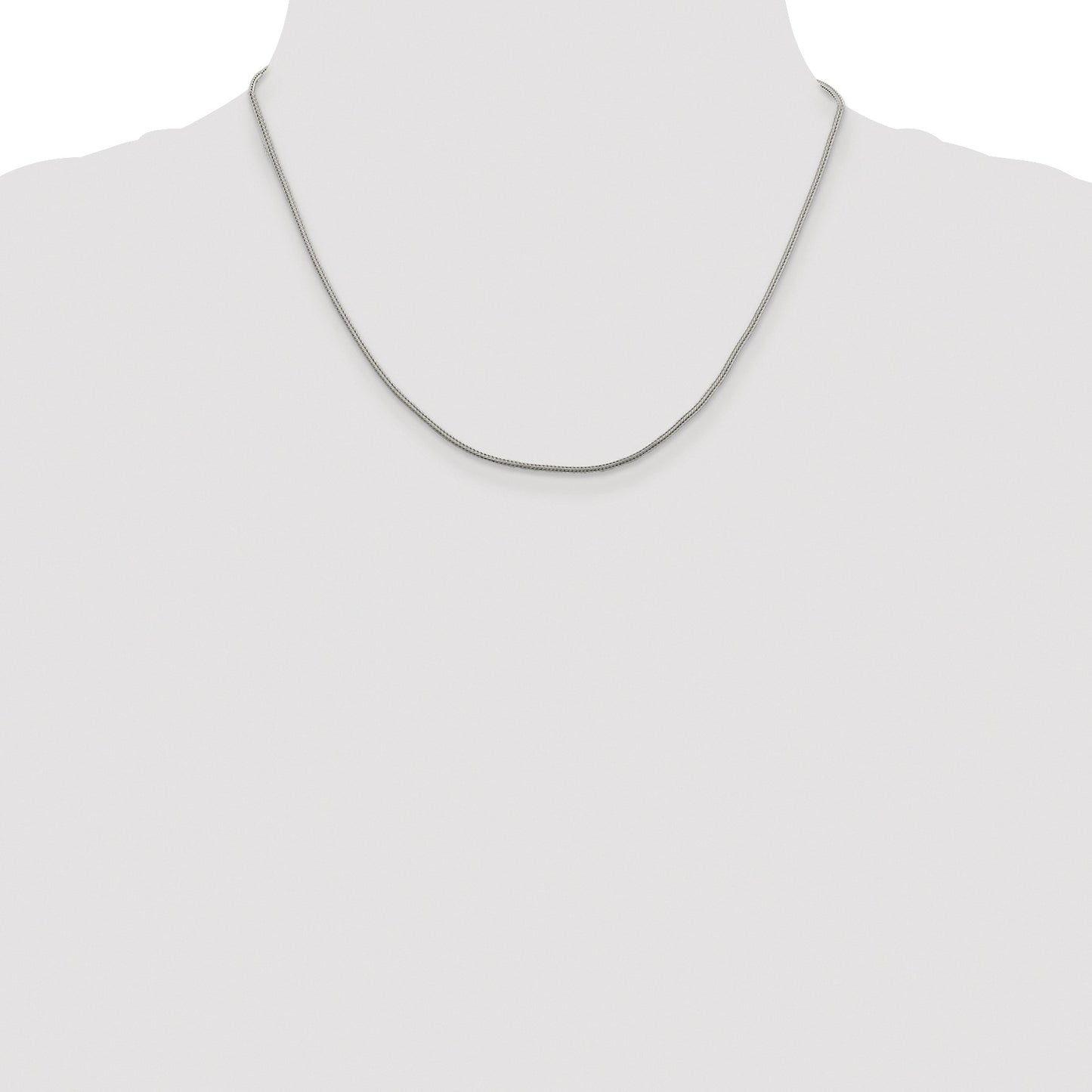 Sterling Silver Rhodium-plated 1.25mm Diamond-cut Round Franco Chain
