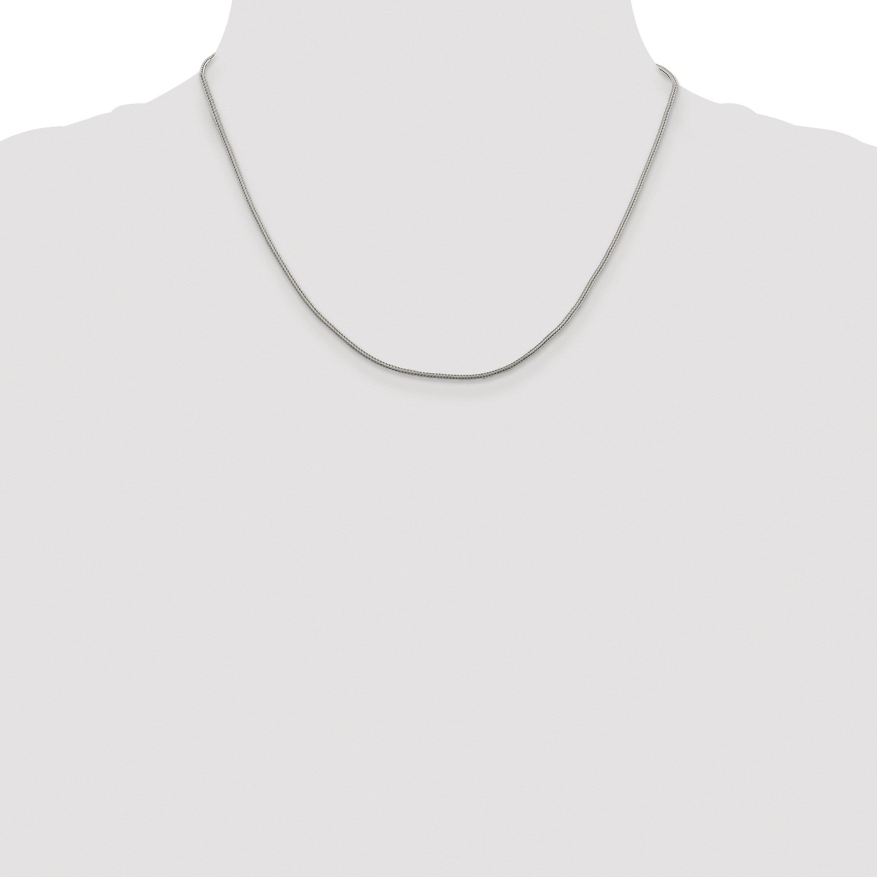Sterling Silver Rhodium-plated 1.25mm Diamond-cut Round Franco Chain