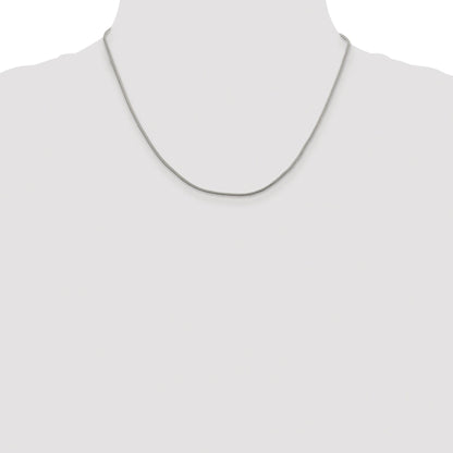 Sterling Silver Rhodium-plated 1.25mm Diamond-cut Round Franco Chain