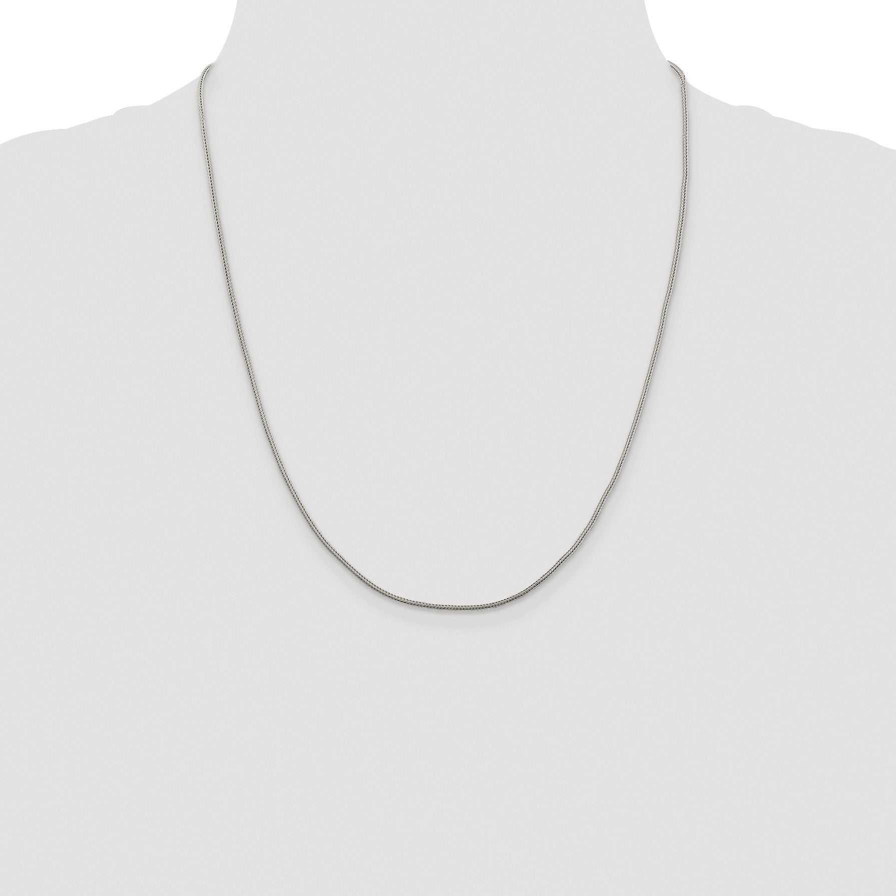 Sterling Silver Rhodium-plated 1.25mm Diamond-cut Round Franco Chain
