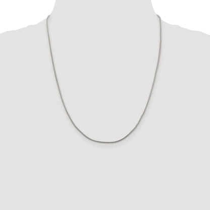 Sterling Silver Rhodium-plated 1.25mm Diamond-cut Round Franco Chain