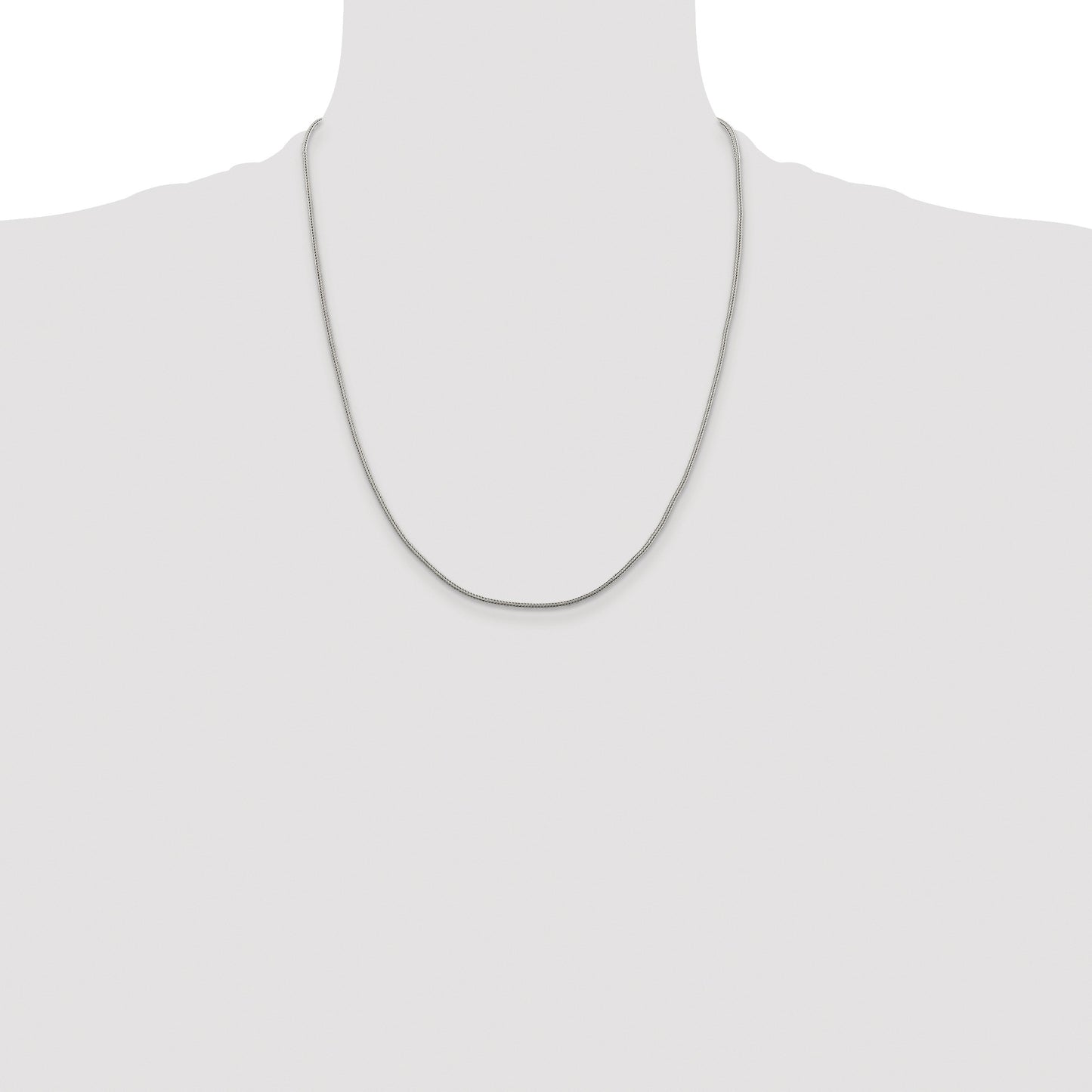 Sterling Silver Rhodium-plated 1.25mm Diamond-cut Round Franco Chain