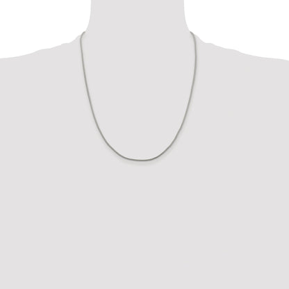 Sterling Silver Rhodium-plated 1.25mm Diamond-cut Round Franco Chain