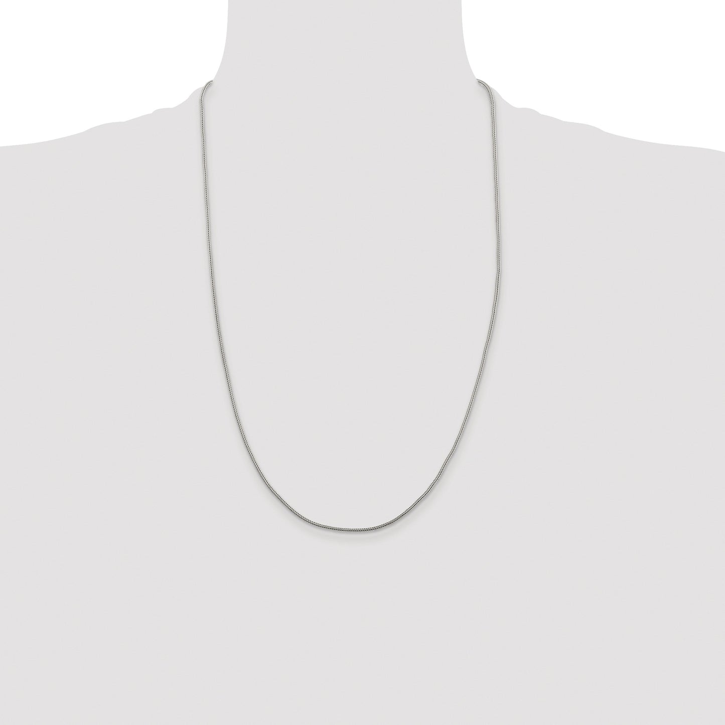Sterling Silver Rhodium-plated 1.25mm Diamond-cut Round Franco Chain