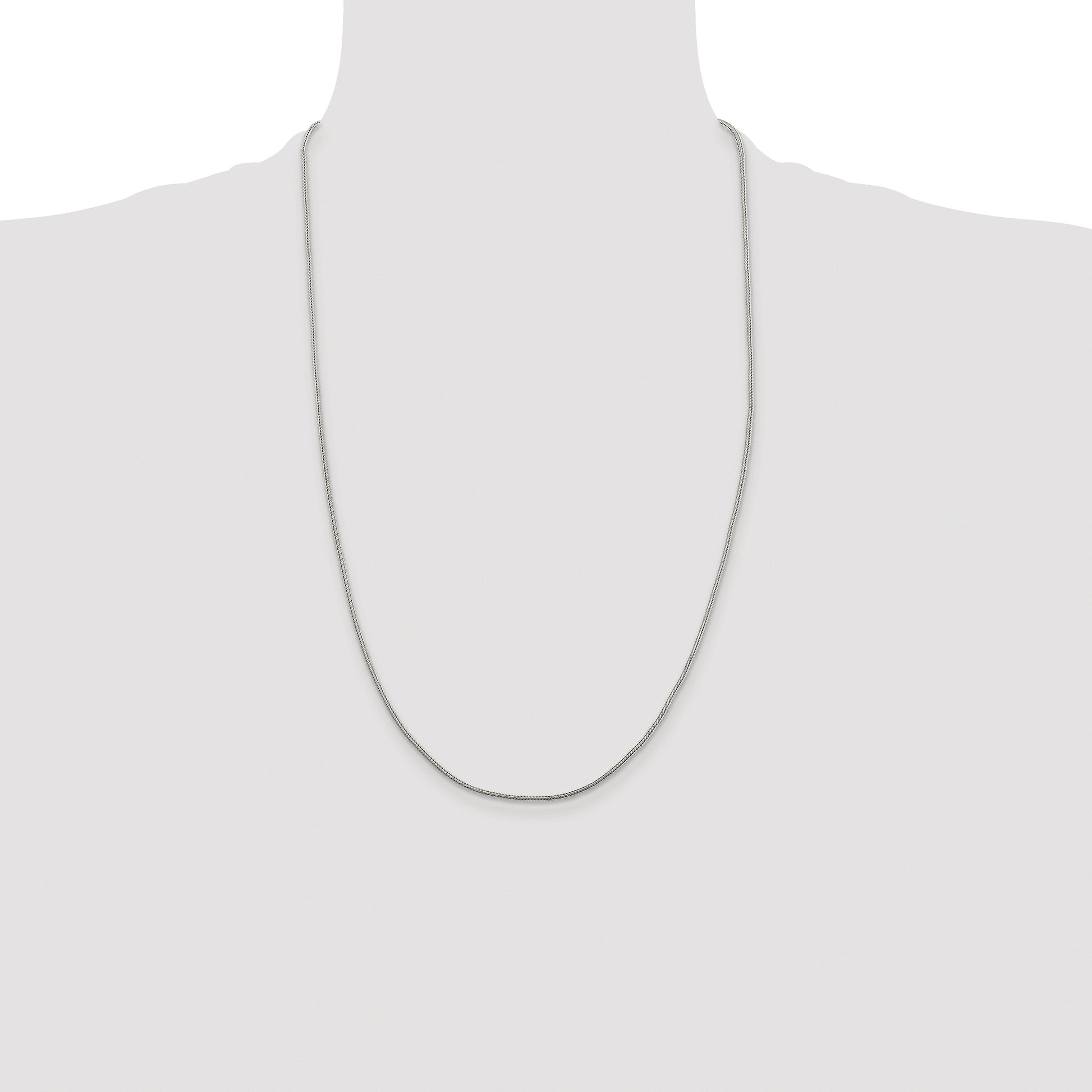 Sterling Silver Rhodium-plated 1.25mm Diamond-cut Round Franco Chain