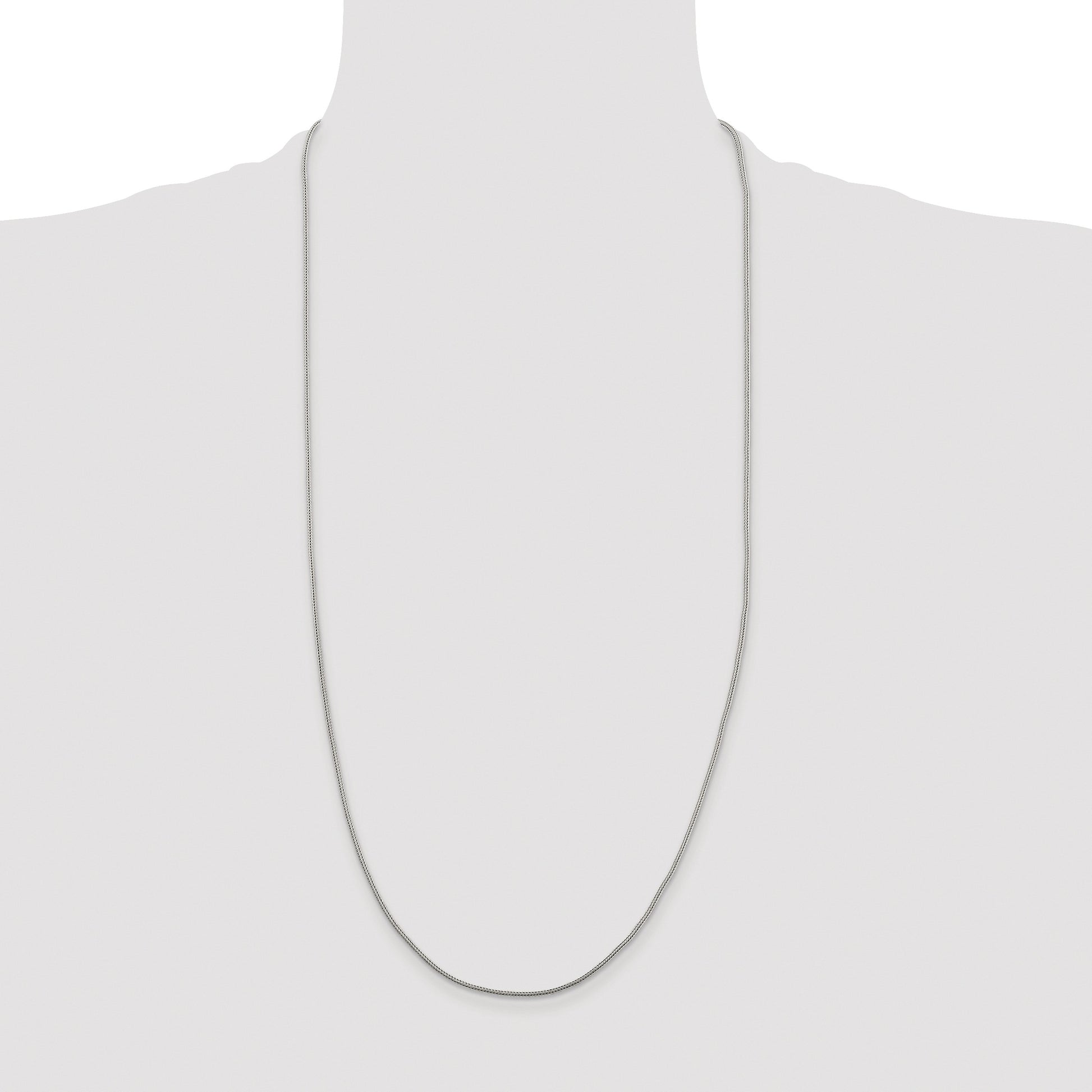 Sterling Silver Rhodium-plated 1.25mm Diamond-cut Round Franco Chain