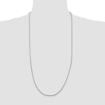 Sterling Silver Rhodium-plated 1.25mm Diamond-cut Round Franco Chain