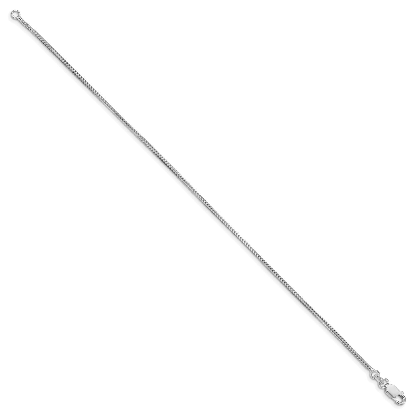 Sterling Silver Rhodium-plated 1.25mm Diamond-cut Round Franco Chain