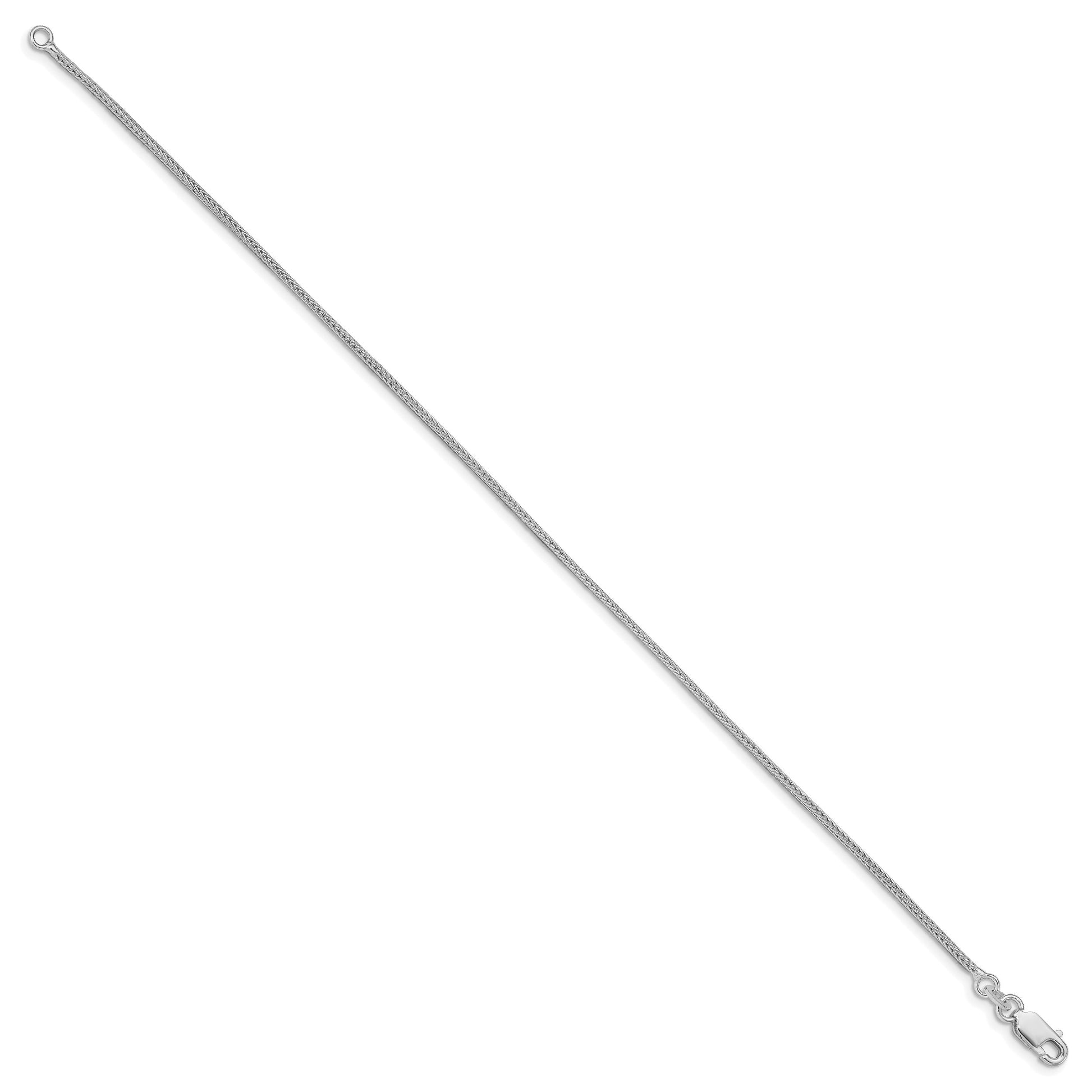 Sterling Silver Rhodium-plated 1.25mm Diamond-cut Round Franco Chain