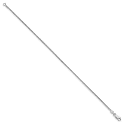 Sterling Silver Rhodium-plated 1.25mm Diamond-cut Round Franco Chain