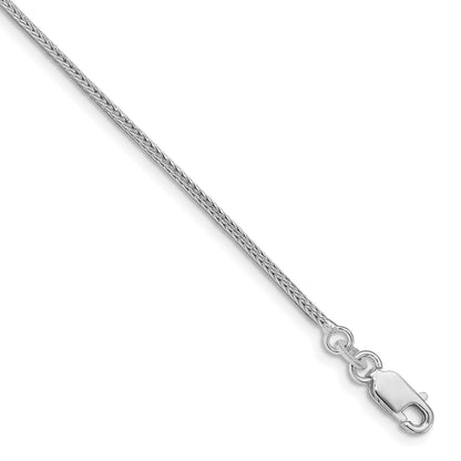 Sterling Silver Rhodium-plated 1.25mm Diamond-cut Round Franco Chain