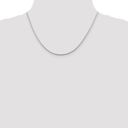 Sterling Silver 1.45mm Diamond-cut Round Franco Chain w/2in ext.