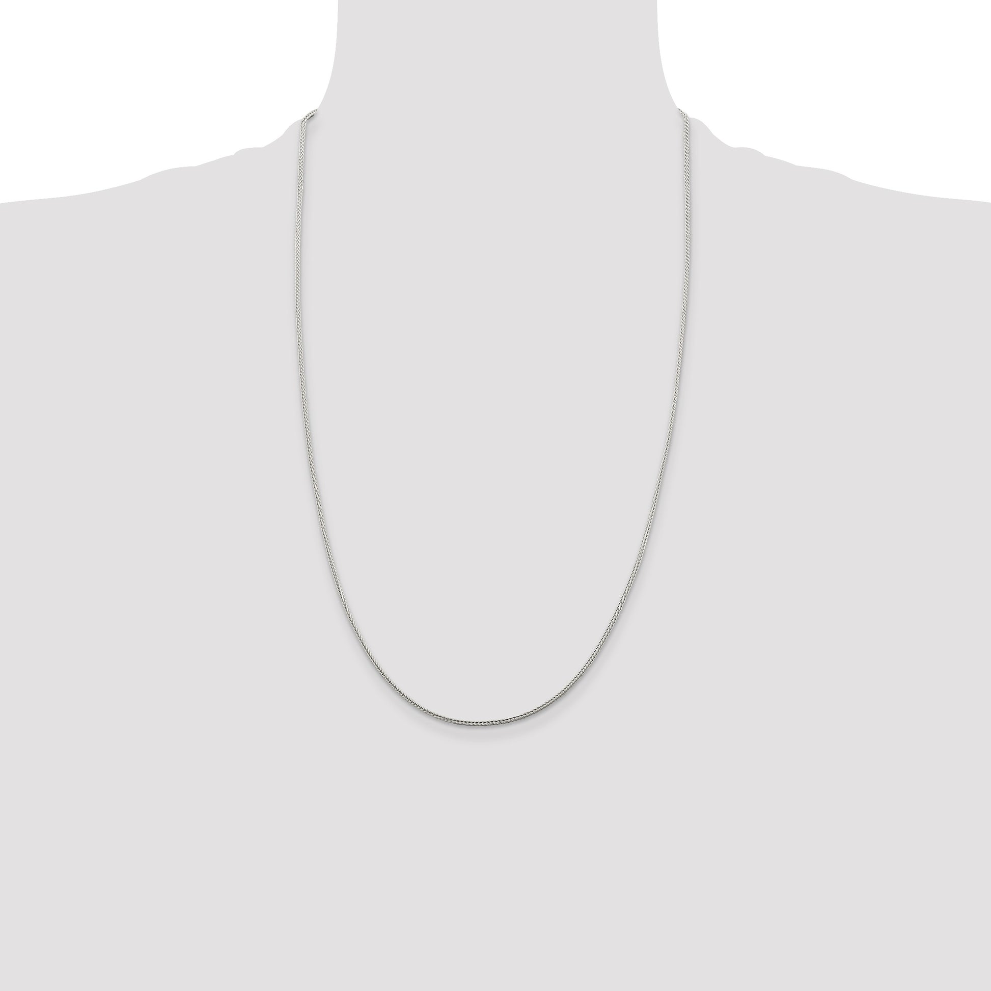 Sterling Silver 1.45mm Diamond-cut Round Franco Chain