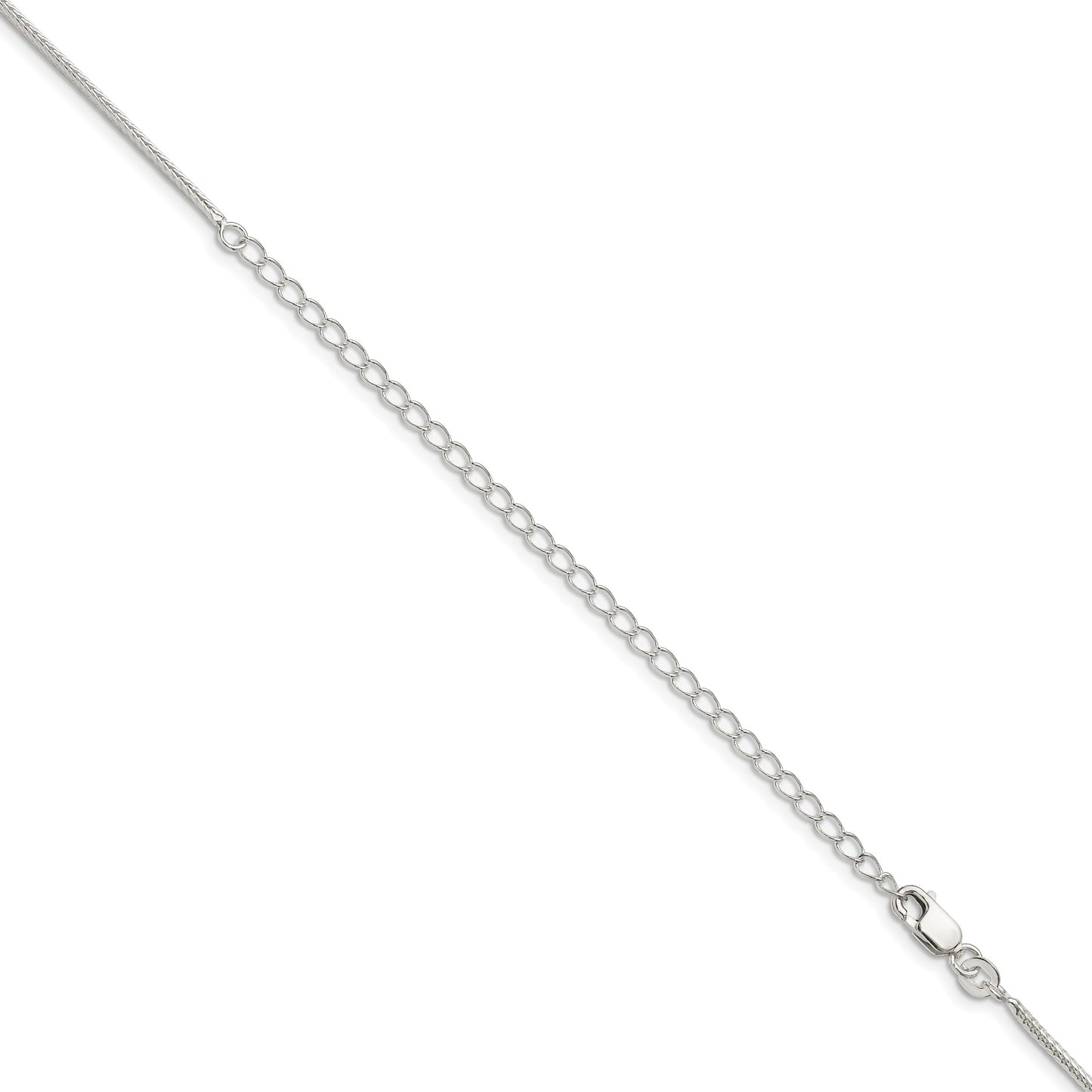 Sterling Silver 1.45mm Diamond-cut Round Franco Chain w/4in ext.