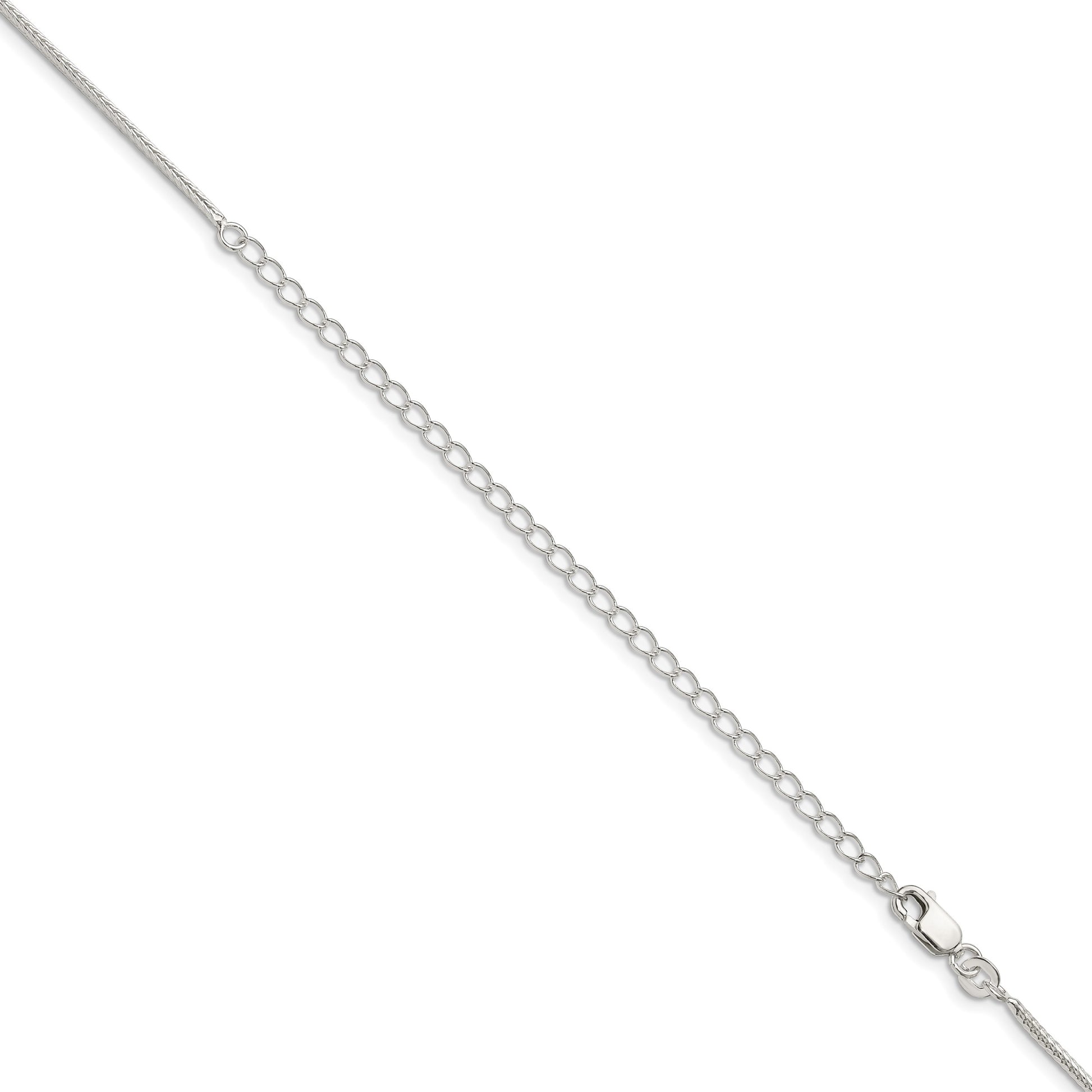 Sterling Silver 1.45mm Diamond-cut Round Franco Chain w/4in ext.