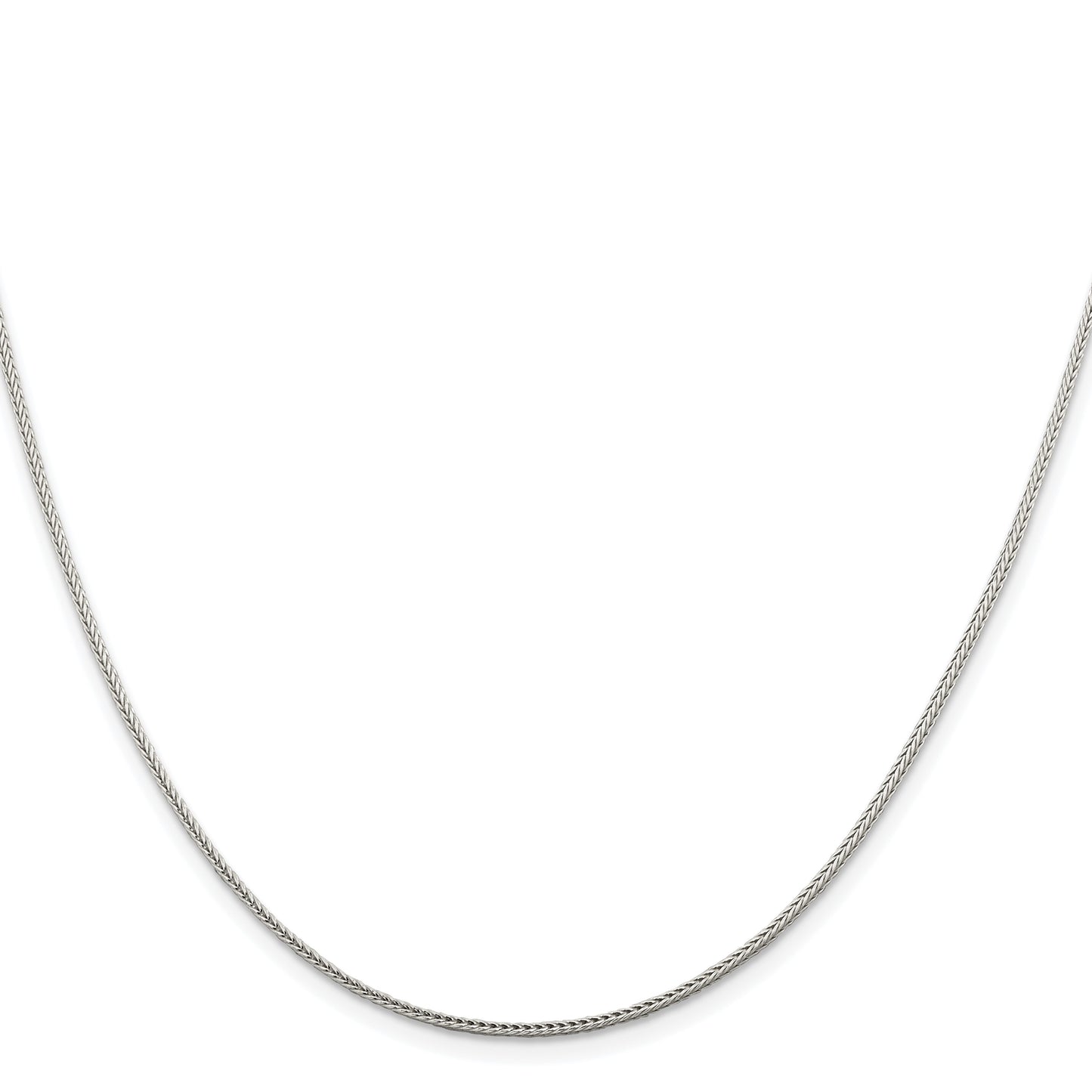 Sterling Silver Rhodium-plated 1.45mm Diamond-cut Round Franco Chain