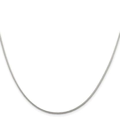 Sterling Silver Rhodium-plated 1.45mm Diamond-cut Round Franco Chain