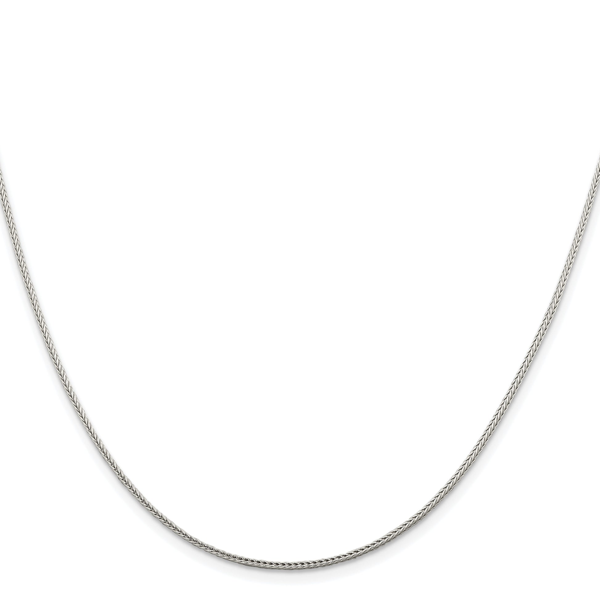 Sterling Silver Rhodium-plated 1.45mm Diamond-cut Round Franco Chain w/4in