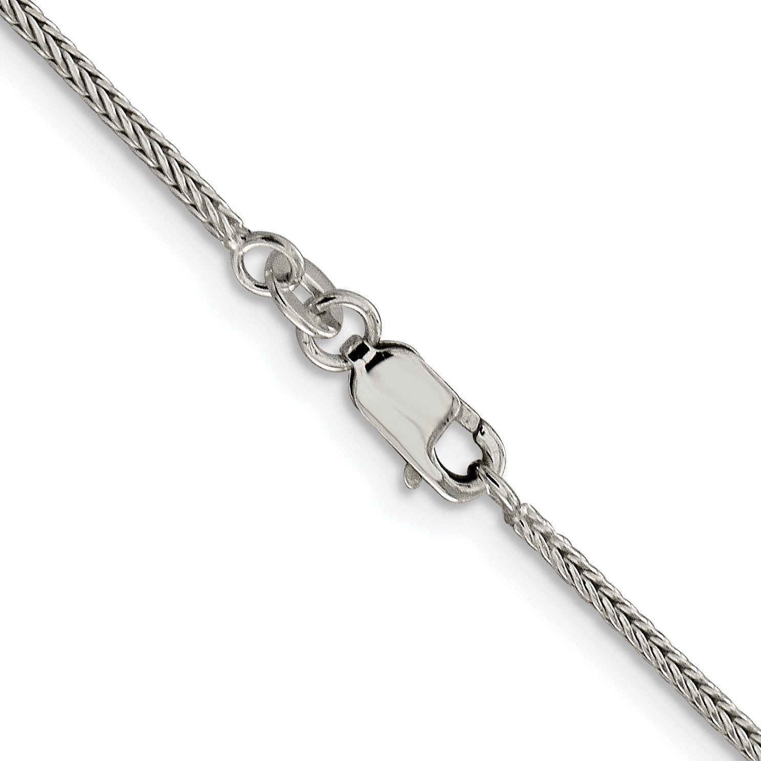 Sterling Silver Rhodium-plated 1.45mm Diamond-cut Round Franco Chain w/2in