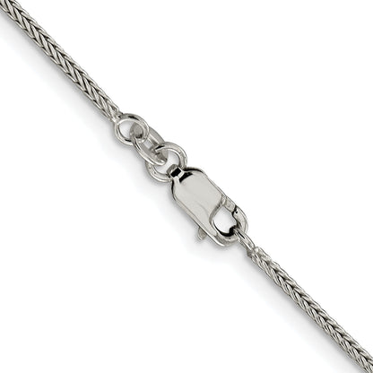 Sterling Silver Rhodium-plated 1.45mm Diamond-cut Round Franco Chain