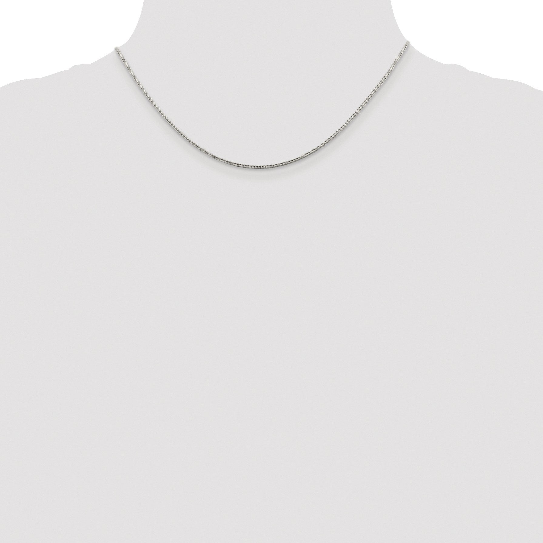 Sterling Silver Rhodium-plated 1.45mm Diamond-cut Round Franco Chain
