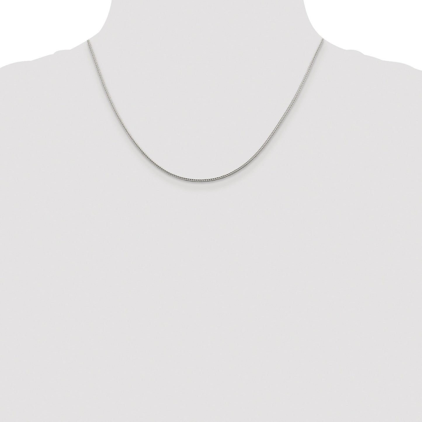 Sterling Silver Rhodium-plated 1.45mm Diamond-cut Round Franco Chain