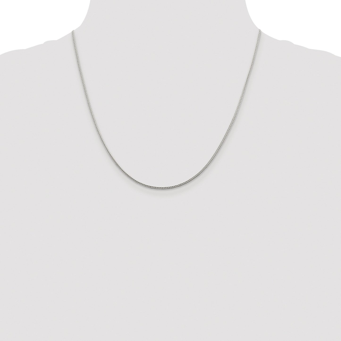 Sterling Silver Rhodium-plated 1.45mm Diamond-cut Round Franco Chain