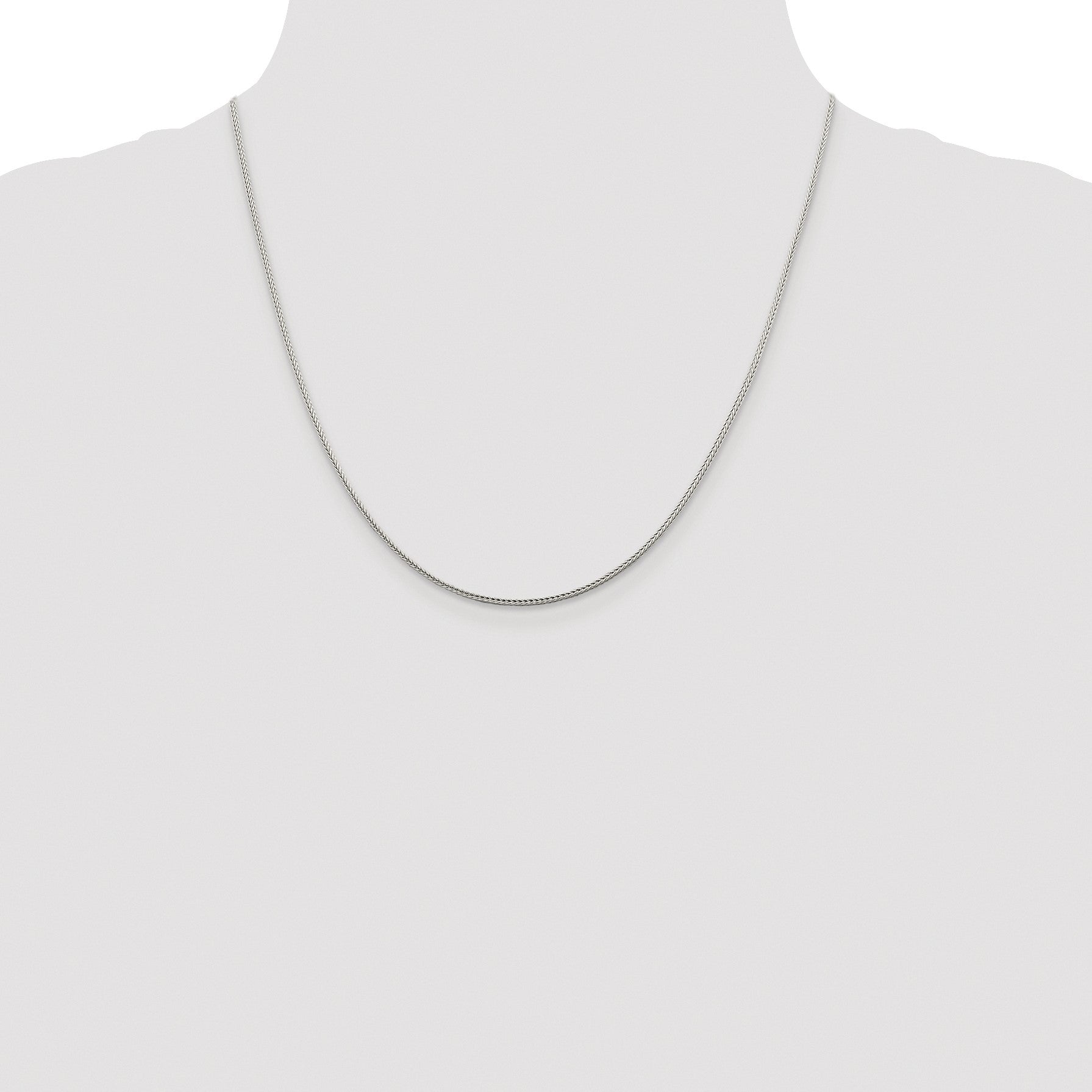 Sterling Silver Rhodium-plated 1.45mm Diamond-cut Round Franco Chain