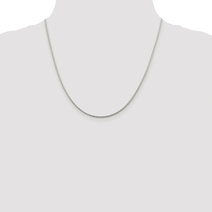 Sterling Silver Rhodium-plated 1.45mm Diamond-cut Round Franco Chain
