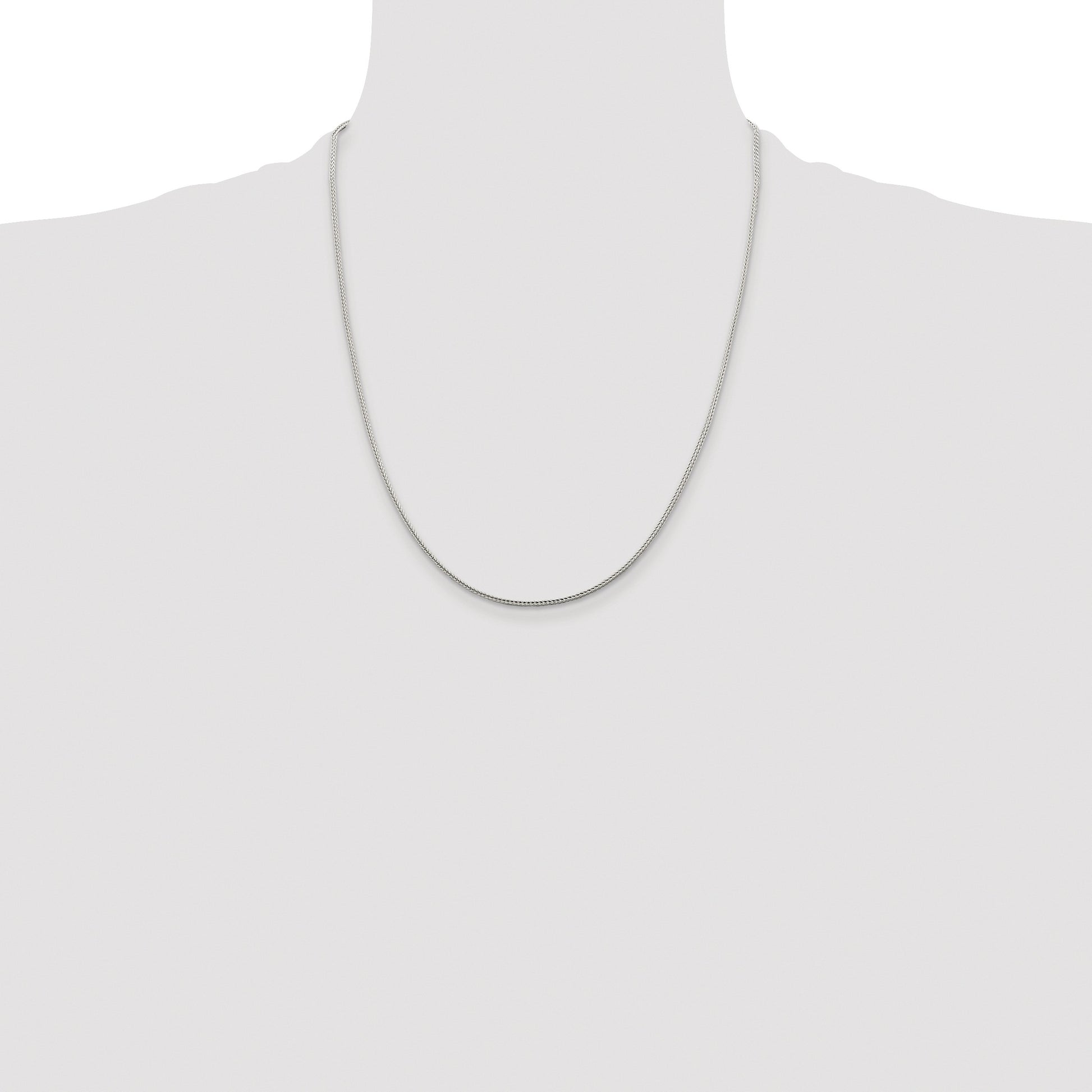 Sterling Silver Rhodium-plated 1.45mm Diamond-cut Round Franco Chain