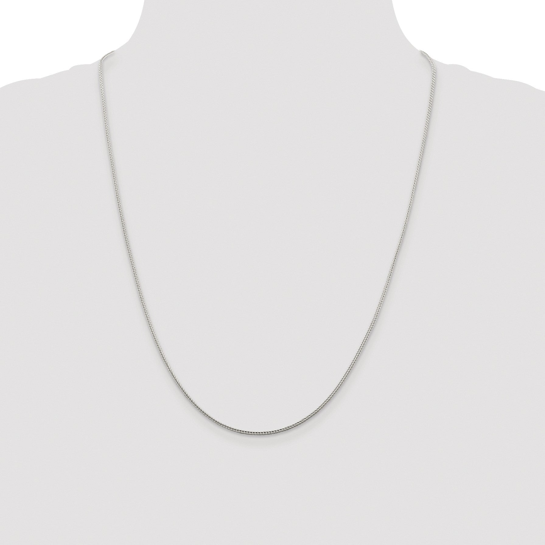 Sterling Silver Rhodium-plated 1.45mm Diamond-cut Round Franco Chain