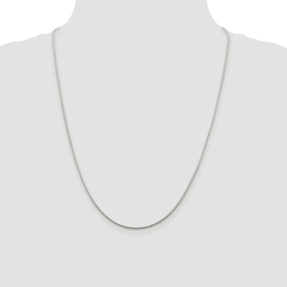 Sterling Silver Rhodium-plated 1.45mm Diamond-cut Round Franco Chain