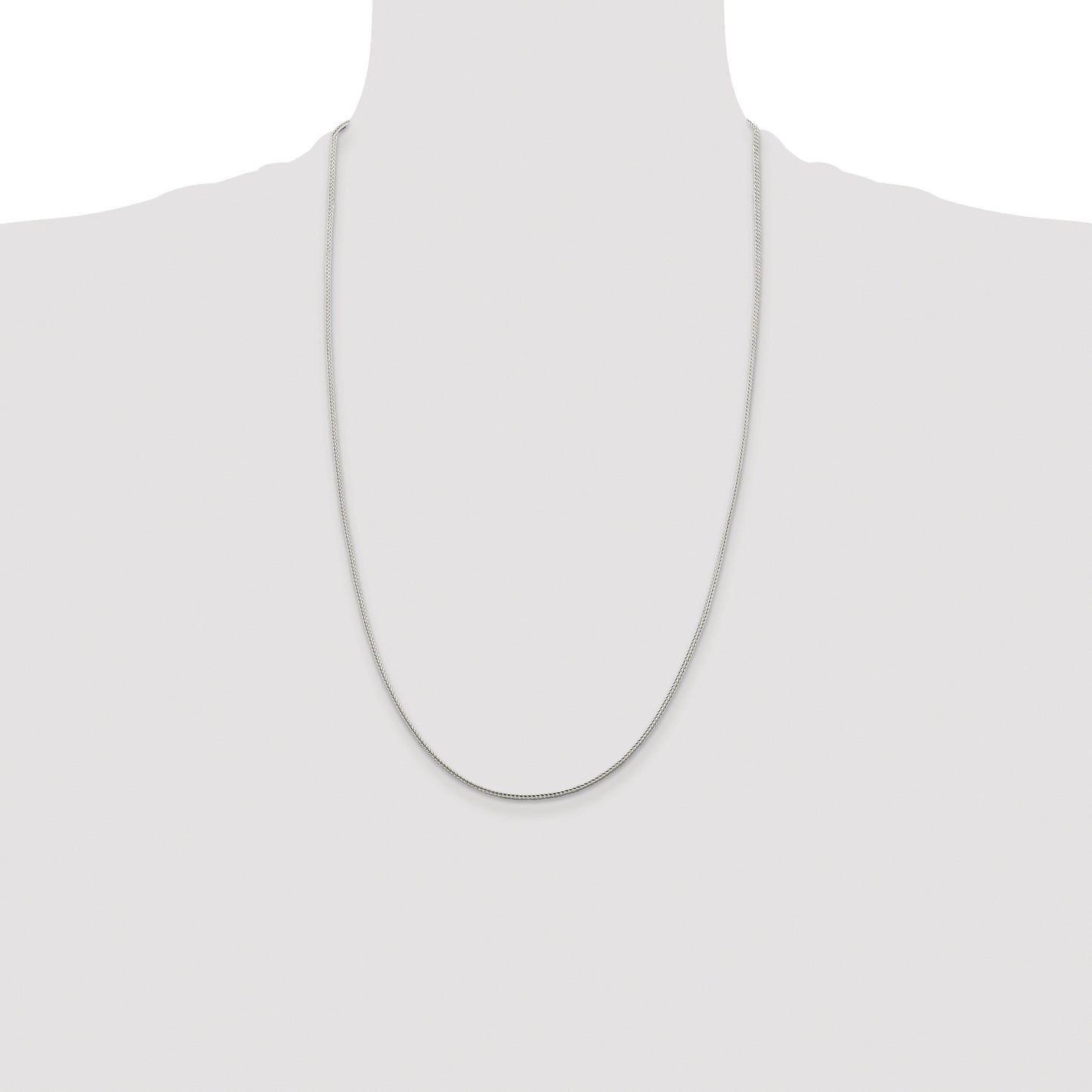 Sterling Silver Rhodium-plated 1.45mm Diamond-cut Round Franco Chain