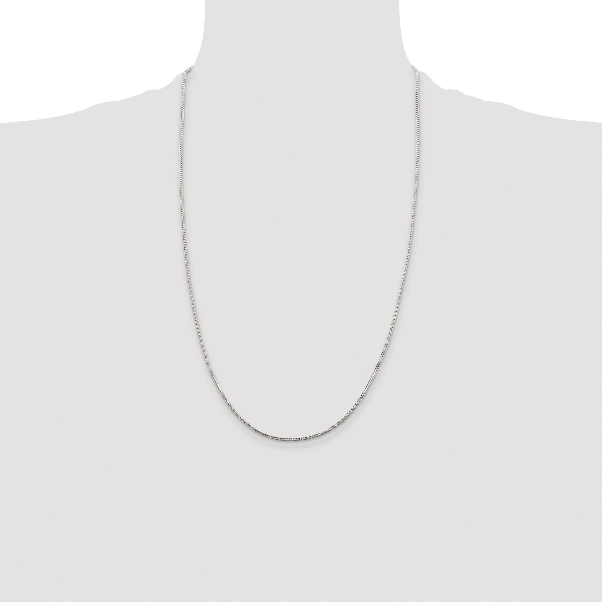 Sterling Silver Rhodium-plated 1.45mm Diamond-cut Round Franco Chain