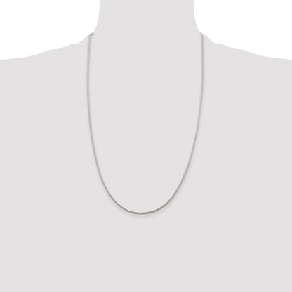 Sterling Silver Rhodium-plated 1.45mm Diamond-cut Round Franco Chain
