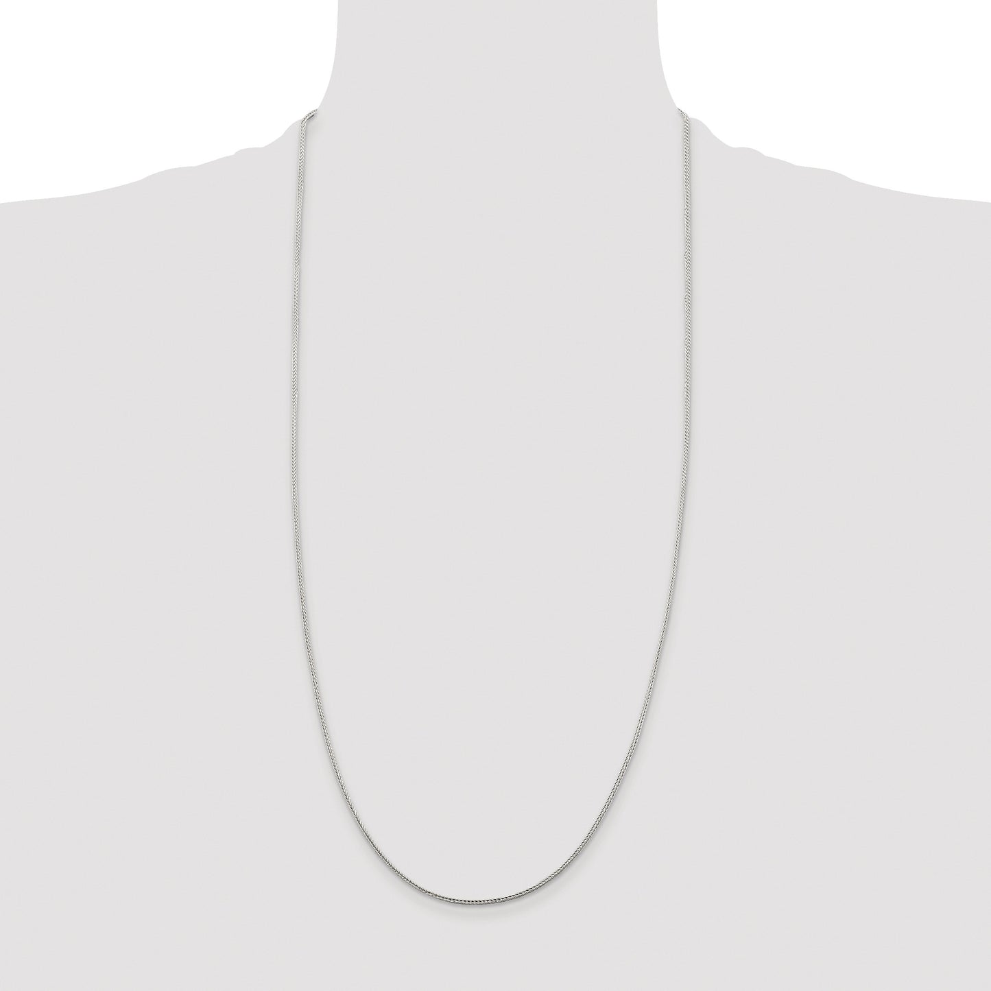 Sterling Silver Rhodium-plated 1.45mm Diamond-cut Round Franco Chain