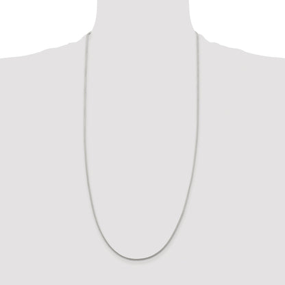 Sterling Silver Rhodium-plated 1.45mm Diamond-cut Round Franco Chain