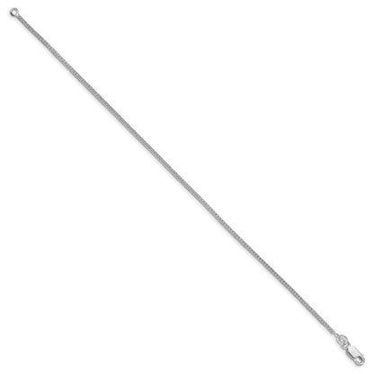 Sterling Silver Rhodium-plated 1.45mm Diamond-cut Round Franco Chain