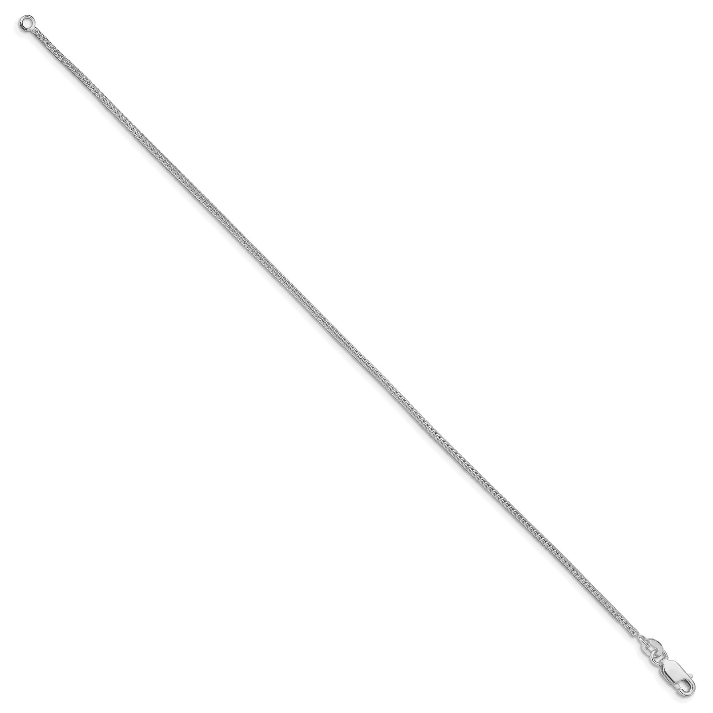 Sterling Silver Rhodium-plated 1.45mm Diamond-cut Round Franco Chain