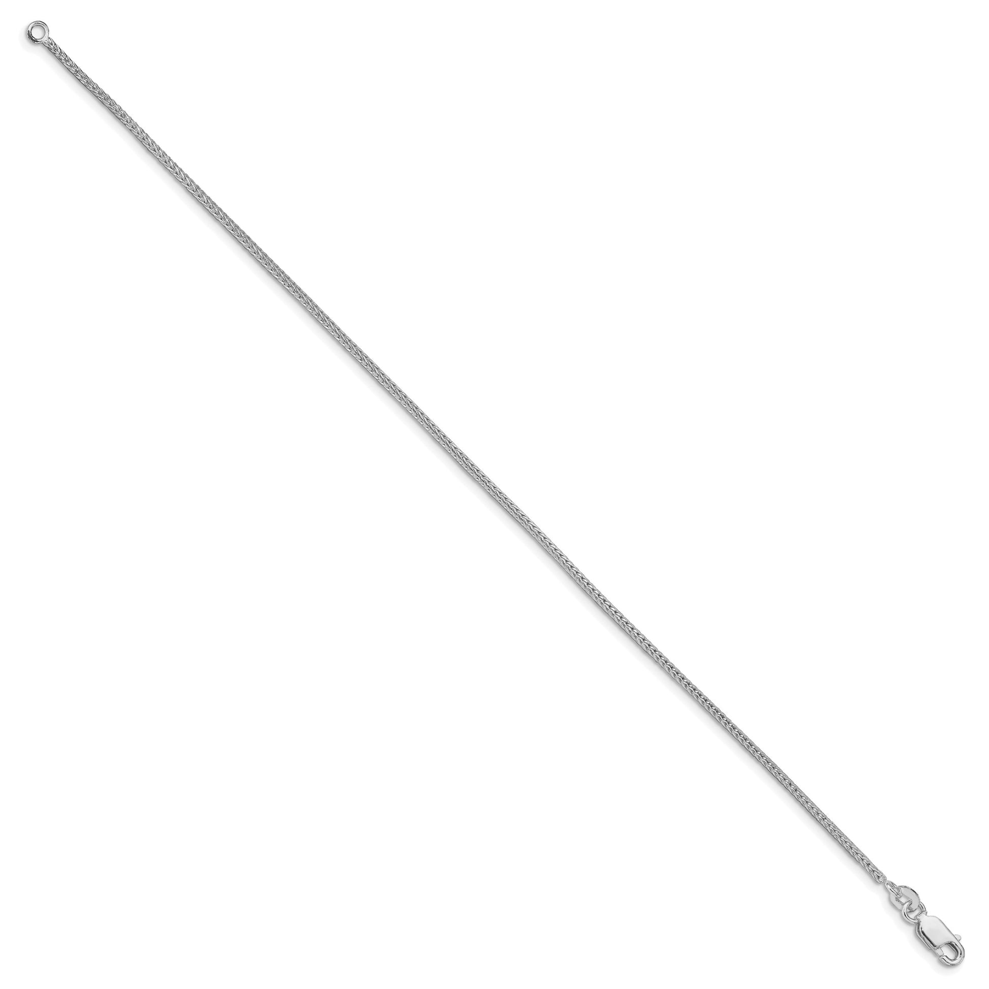 Sterling Silver Rhodium-plated 1.45mm Diamond-cut Round Franco Chain