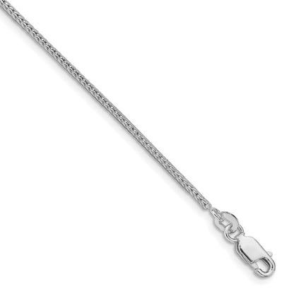 Sterling Silver Rhodium-plated 1.45mm Diamond-cut Round Franco Chain